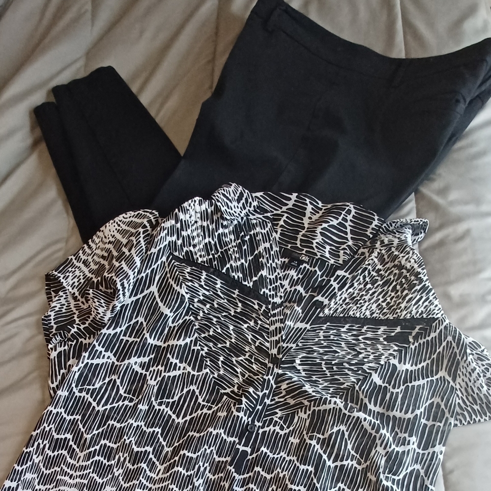 WORTHINGTON Black pants and EAST 5TH top sz 1x